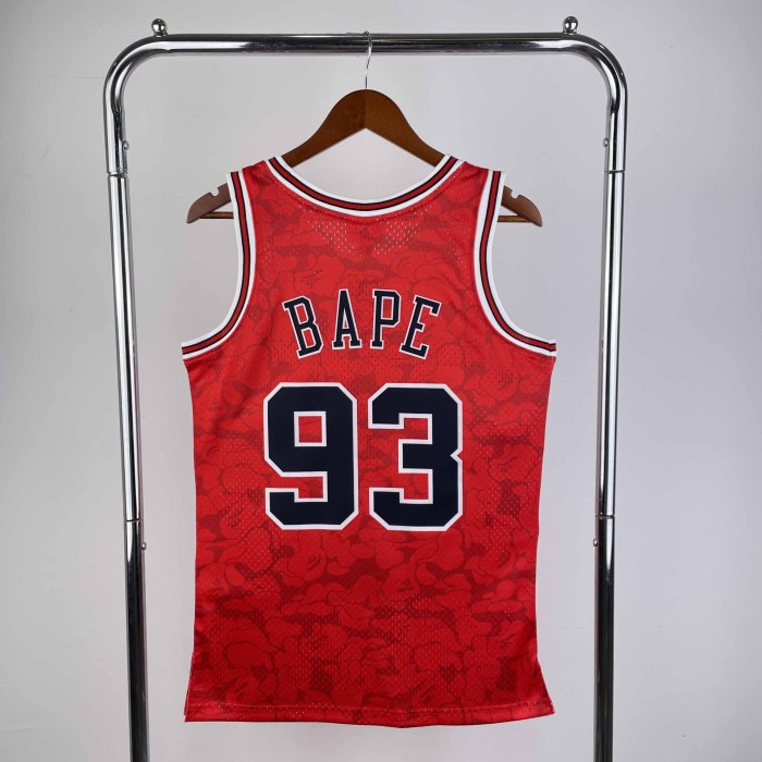 Heat Transfer NBA Chicago Bulls BAPE×M&N Hardwood Classics Swingman Jersey