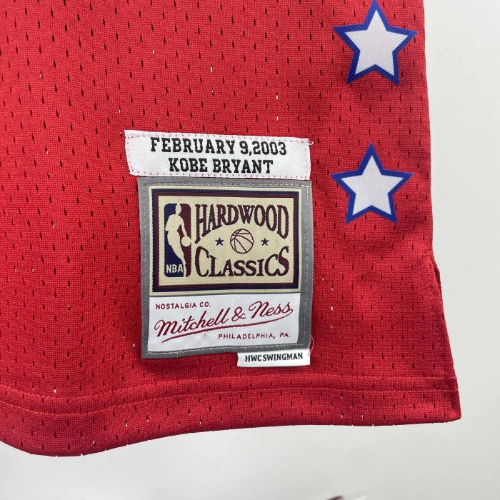 Heat Transfer 2003 NBA  All Star Kobe Bryant Retro Red Jersey