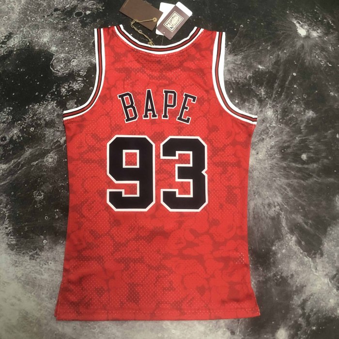Heat Transfer NBA Chicago Bulls BAPE×M&N Hardwood Classics Swingman Jersey
