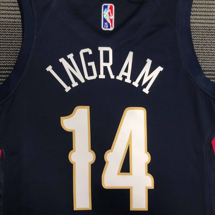 Heat Transfer New Orleans Pelicans Brandon Ingram 75th Anniversary Navy blue Jersey
