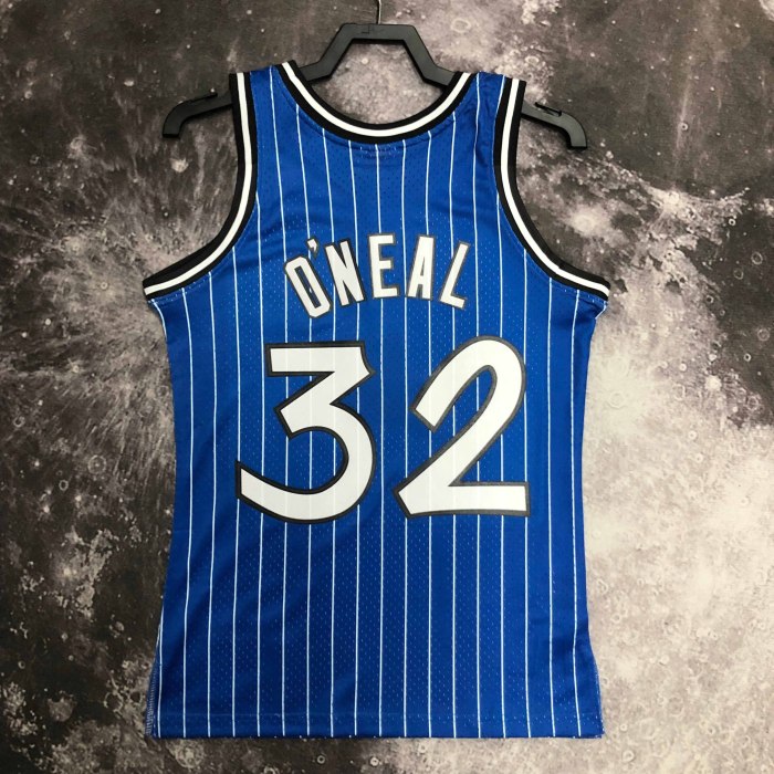 Heat Transfer Orlando Magic Shaquille O'Neal Mitchell & Ness 1994-95 Blue Hardwood Classics Swingman Jerse