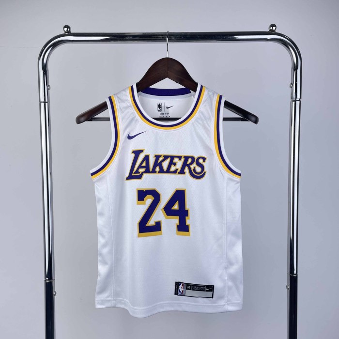 KIDS Heat Transfer 2023 Los Angeles Lakers Kobe Bryant White Jersey
