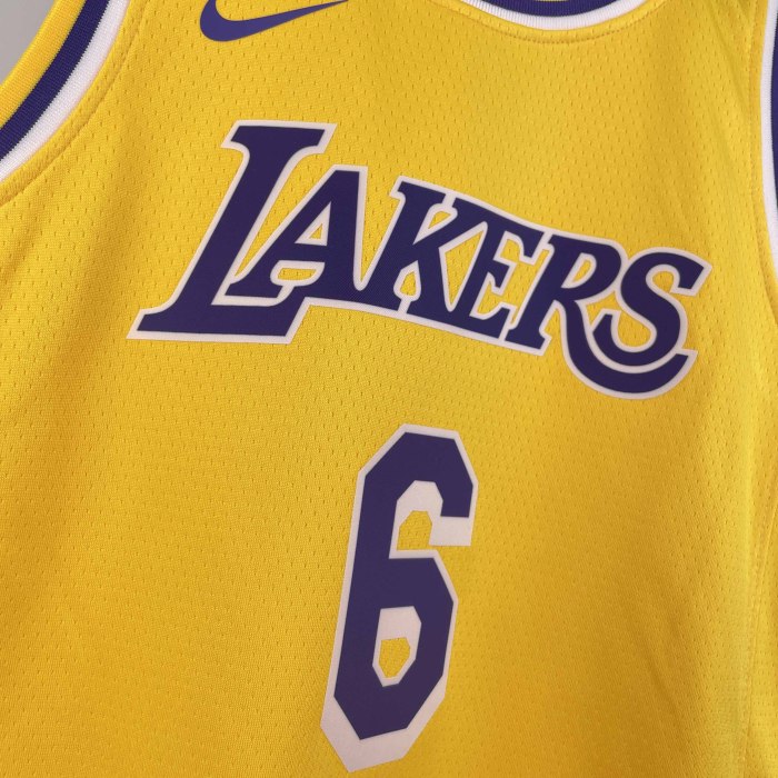 KIDS Heat Transfer 2023 Los Angeles Lakers LeBron James Yellow Jersey