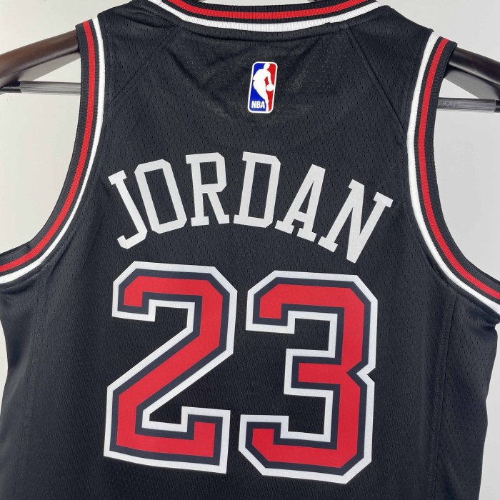 KIDS Heat Transfer 2023 Chicago Bulls Michael Jordan Black Jersey