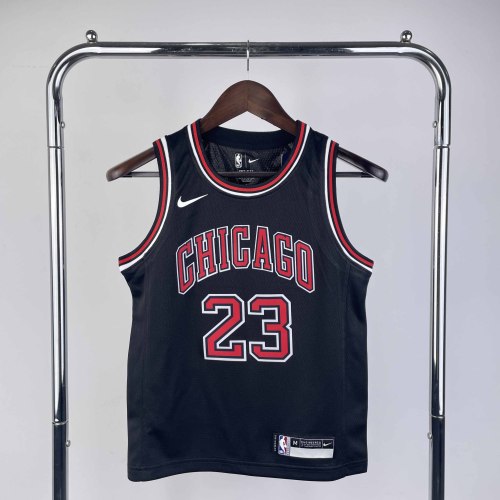 KIDS Heat Transfer 2023 Chicago Bulls Michael Jordan Black Jersey