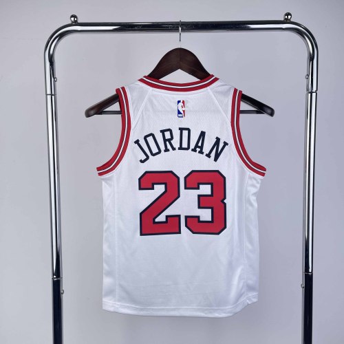 KIDS Heat Transfer 2023 Chicago Bulls Michael Jordan White Jersey