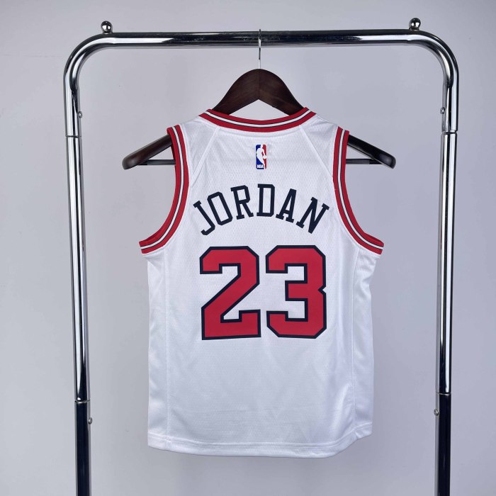 KIDS Heat Transfer 2023 Chicago Bulls Michael Jordan White Jersey