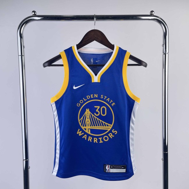 KIDS Heat Transfer 2023 Golden State Warriors Stephen Curry Blue Jersey