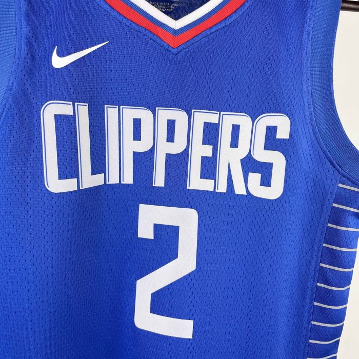 KIDS Heat Transfer 2023 Los Angeles Clippers Kawhi Leonard Blue Jersey
