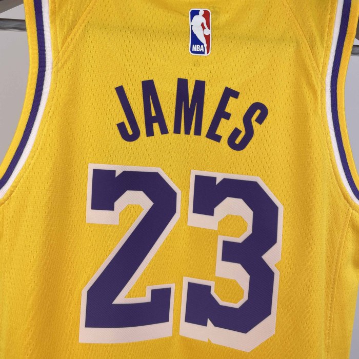 KIDS Heat Transfer 2023 Los Angeles Lakers LeBron James Yellow Jersey