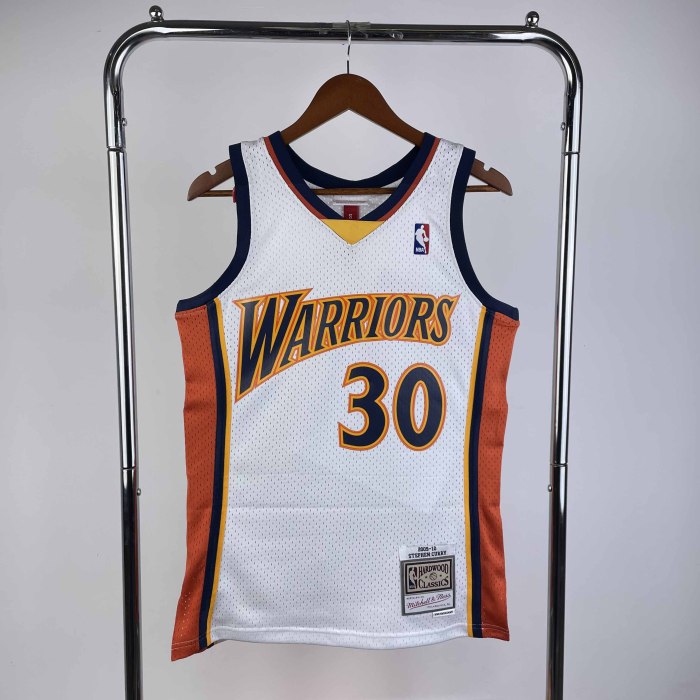 Heat Transfer Golden State Warriors Stephen Curry Mitchell & Ness Youth 2009-10 White Hardwood Classics Swingman Jersey