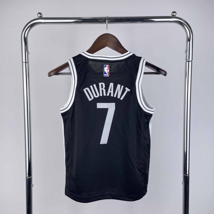 KIDS Heat Transfer 2023 Brooklyn Nets Kevin Durant Black Jersey