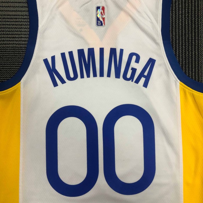 Heat Transfer NBA Golden State Warriors Jonathan Kuminga 75th Anniversary White  Jersey