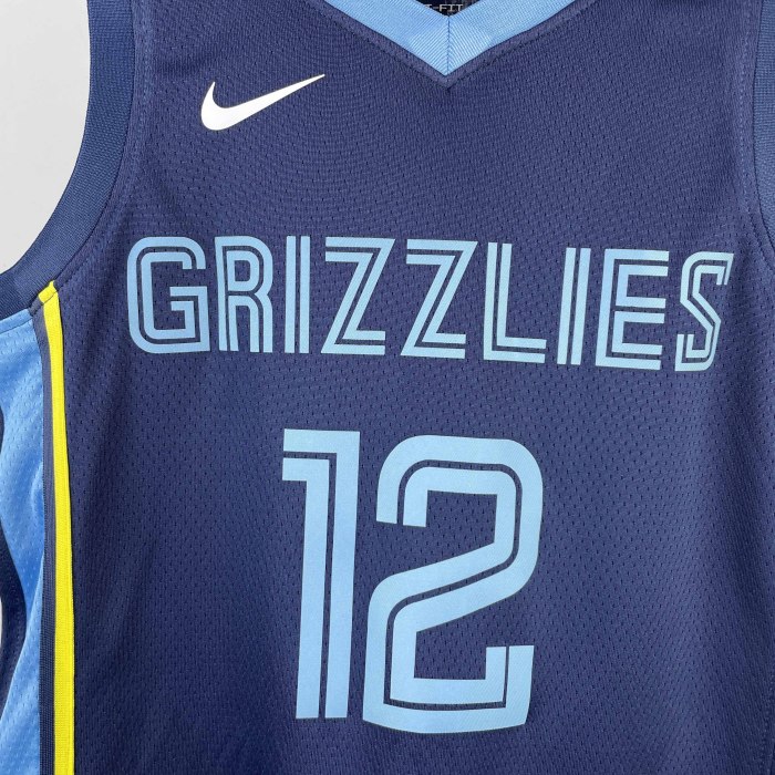 KIDS Heat Transfer 2023 Memphis Grizzlies Ja Morant Navy blue Jersey