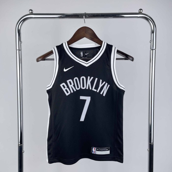 KIDS Heat Transfer 2023 Brooklyn Nets Kevin Durant Black Jersey
