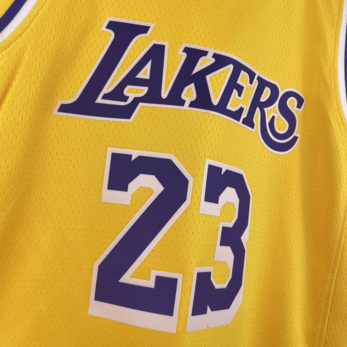 KIDS Heat Transfer 2023 Los Angeles Lakers LeBron James Yellow Jersey