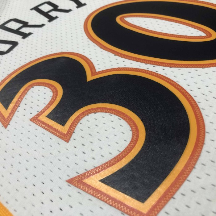 Heat Transfer Golden State Warriors Stephen Curry Mitchell & Ness Youth 2009-10 White Hardwood Classics Swingman Jersey
