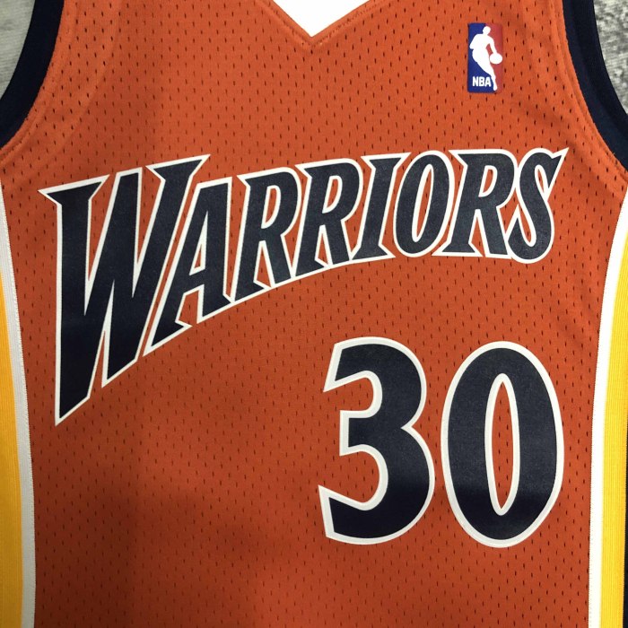 Heat Transfer Golden State Warriors Stephen Curry Mitchell & Ness Youth 2009-10 Hardwood Classics Swingman Jerse