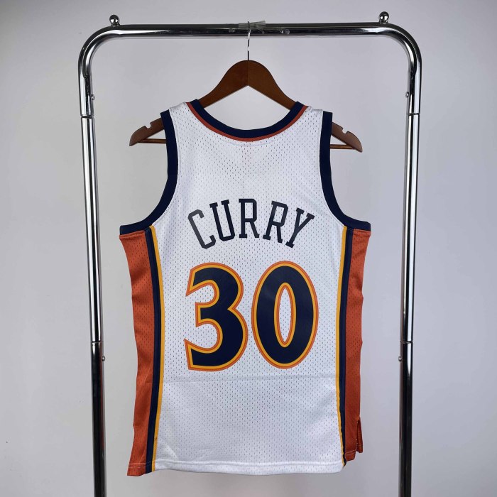 Heat Transfer Golden State Warriors Stephen Curry Mitchell & Ness Youth 2009-10 White Hardwood Classics Swingman Jersey