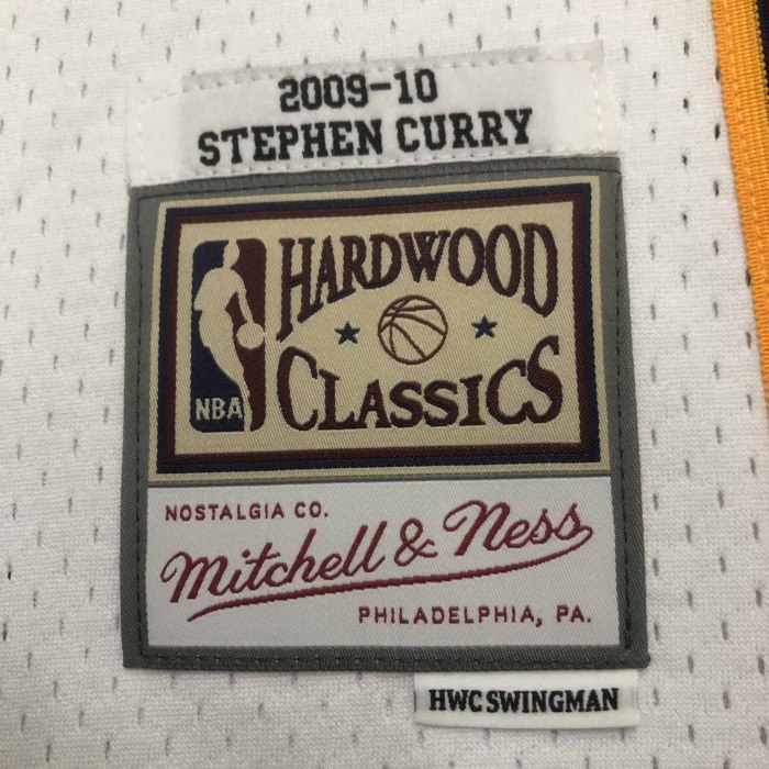 Heat Transfer Golden State Warriors Stephen Curry Mitchell & Ness Youth 2009-10 White Hardwood Classics Swingman Jersey