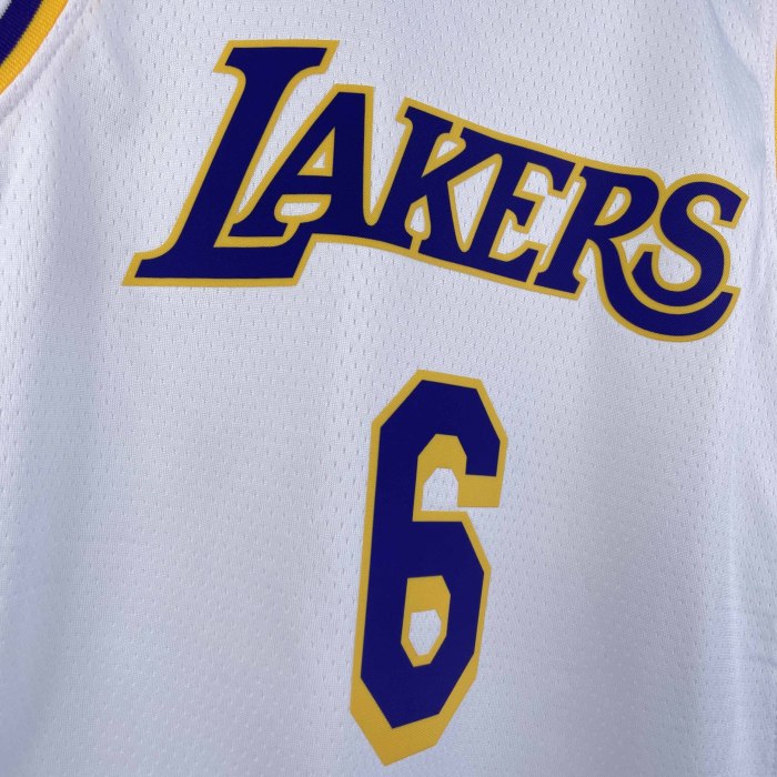 KIDS Heat Transfer 2023 Los Angeles Lakers LeBron James White Jersey