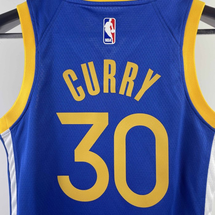 KIDS Heat Transfer 2023 Golden State Warriors Stephen Curry Blue Jersey