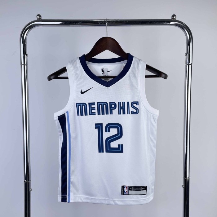 KIDS Heat Transfer 2023 Memphis Grizzlies Ja Morant White Jersey