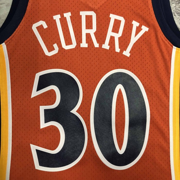 Heat Transfer Golden State Warriors Stephen Curry Mitchell & Ness Youth 2009-10 Hardwood Classics Swingman Jerse