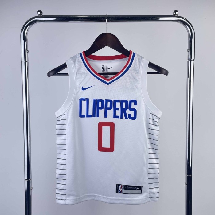 KIDS Heat Transfer 2023 Los Angeles Clippers Russell Westbrook White Jersey