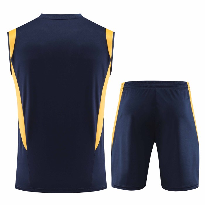 Adult Kit 23-24 Real Madrid Navy blue Sleeveless Training set Football shirt + short