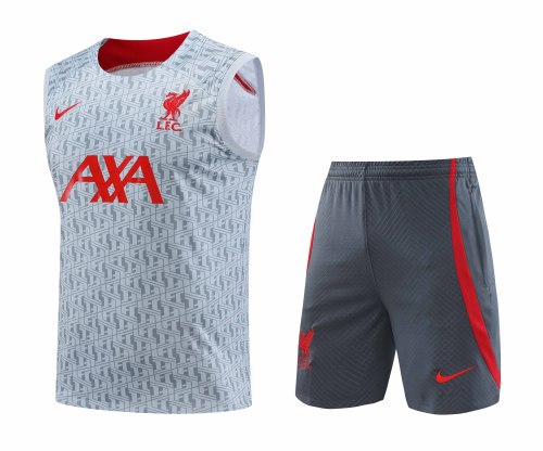 Adult Kit 23-24 Liverpool Light grey Sleeveless Training set Football shirt + short