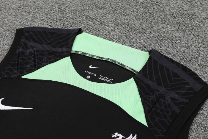 Adult Kit 23-24 Liverpool Black Sleeveless Training set Football shirt + short