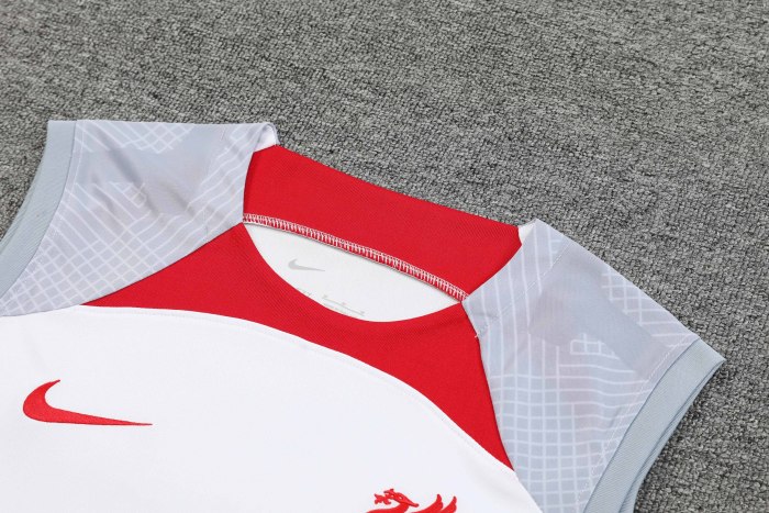 Adult Kit 23-24 Liverpool White Sleeveless Training set Football shirt + short