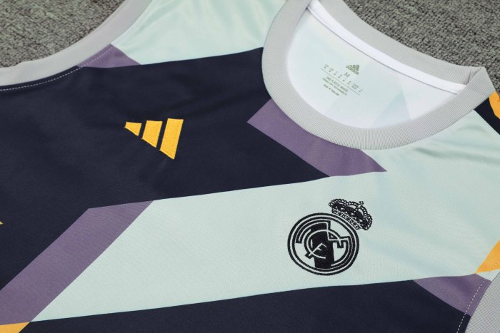 Adult Kit 23-24 Real Madrid White Sleeveless Training set Football shirt + short