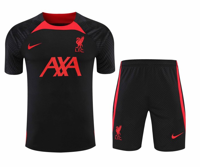 Adult Kit 23-24 Liverpool Black Sleeveless Training set Football shirt + short