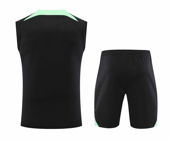 Adult Kit 23-24 Liverpool Black Sleeveless Training set Football shirt + short