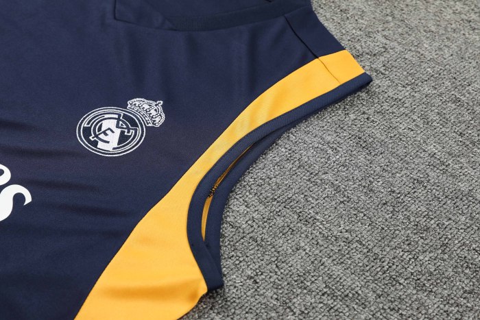 Adult Kit 23-24 Real Madrid Navy blue Sleeveless Training set Football shirt + short
