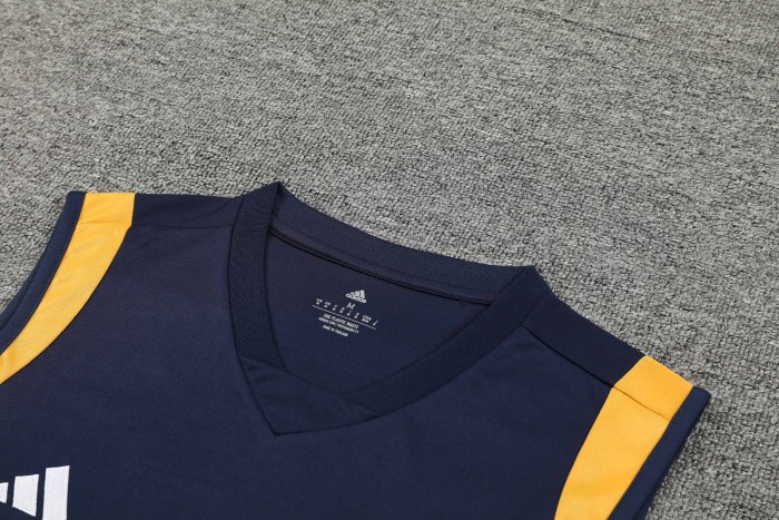 Adult Kit 23-24 Real Madrid Navy blue Sleeveless Training set Football shirt + short