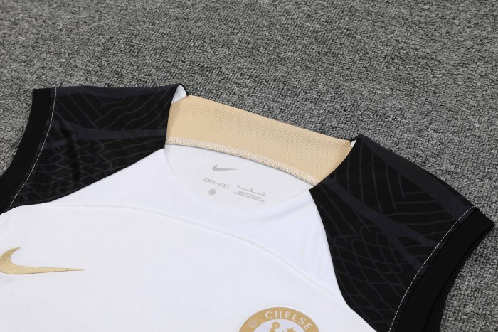 Adult Kit 23-24 Chelsea White Sleeveless Training set Football shirt + short