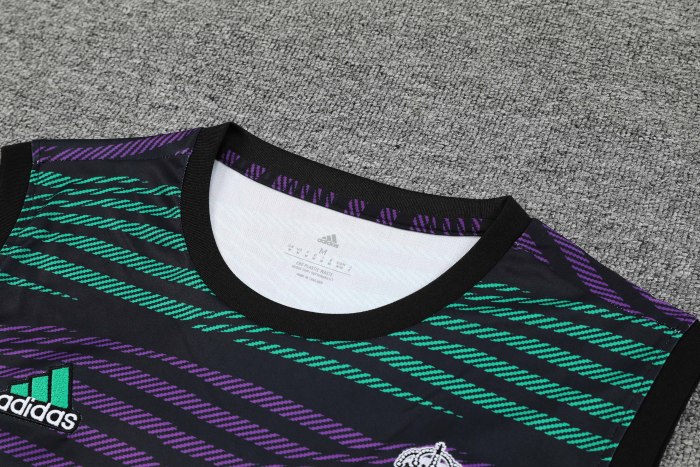 Adult Kit 23-24 Real Madrid Dark green Sleeveless Training set Football shirt + short