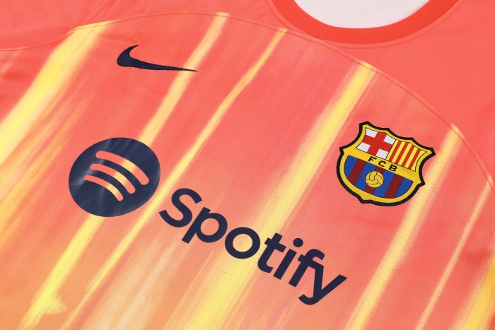 Adult Kit 23-24 Barcelona Orange Training set Football shirt + short
