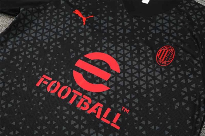 Adult Kit 23-24 AC Milan BlackTraining set Football shirt + short