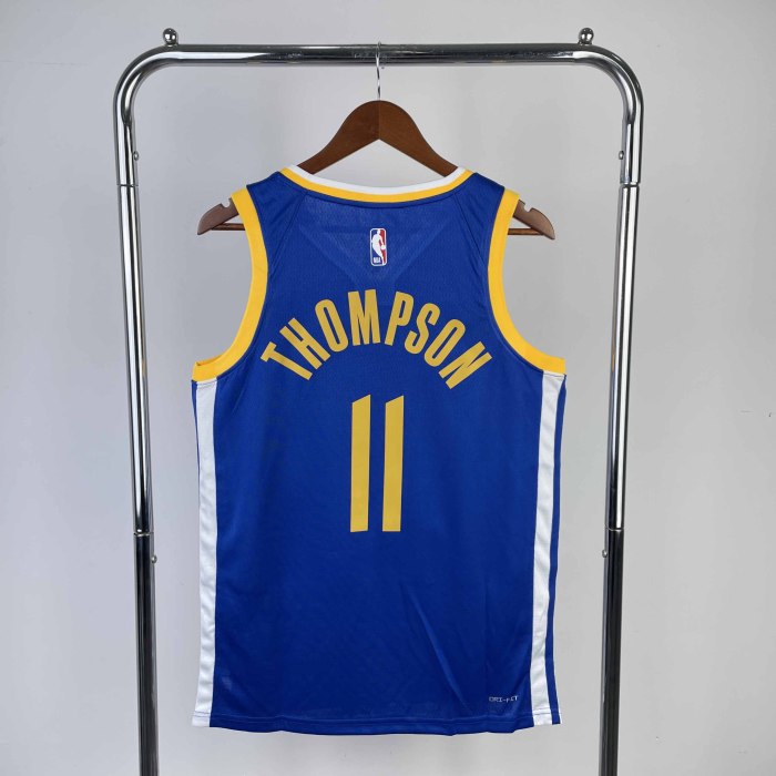 Heat Transfer 2023 NBA Golden State Warriors Klay Thompson Away Blue Jersey