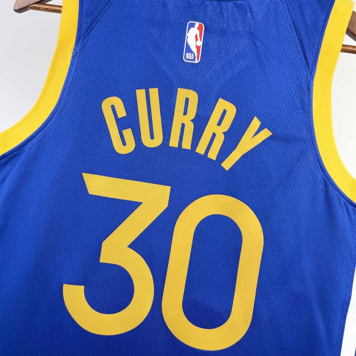 Heat Transfer 2023 Golden State Warriors Stephen Curry Away Blue Jersey