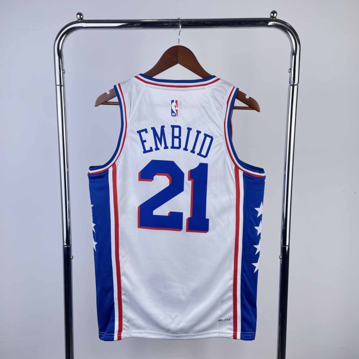 Heat Transfer 2023 Philadelphia 76ers Joel Embiid Home White Jersey