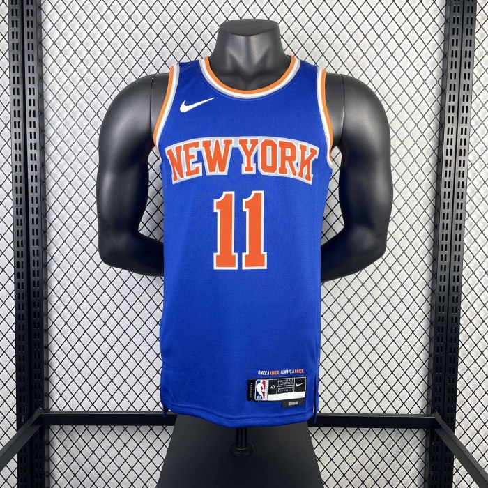 Heat Transfer 2023 New York Knicks Jalen Brunson Away Blue Jersey