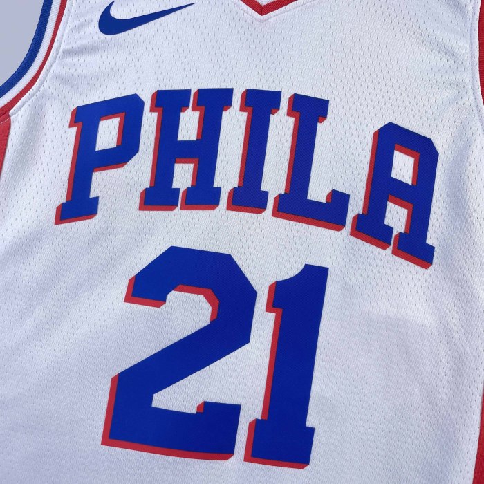 Heat Transfer 2023 Philadelphia 76ers Joel Embiid Home White Jersey