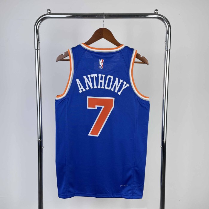 Heat Transfer 2023 New York Knicks Carmelo Anthony Away Blue Jersey