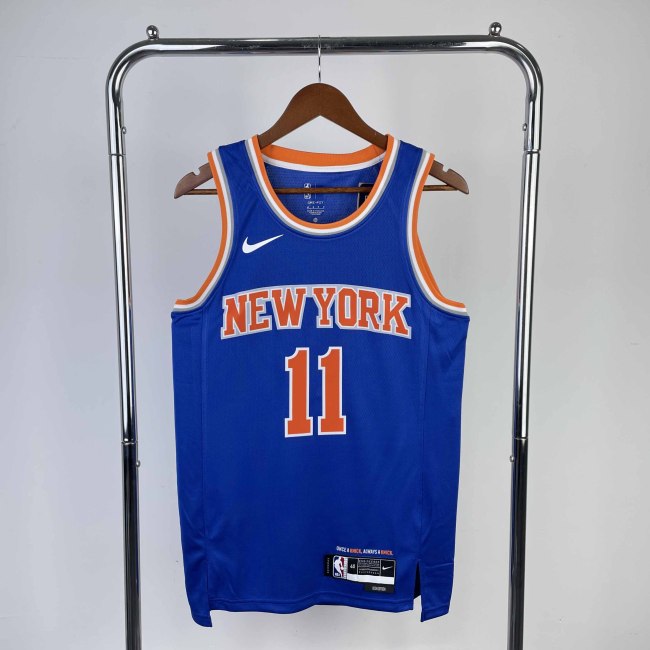 Heat Transfer 2023 New York Knicks Jalen Brunson Away Blue Jersey