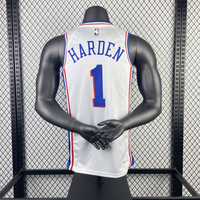 Heat Transfer 2023 Philadelphia 76ers James Harden Home White Jersey